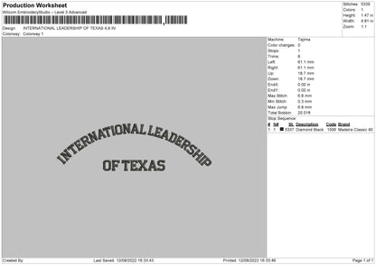 International Leadership Embroidery File 4 sizes