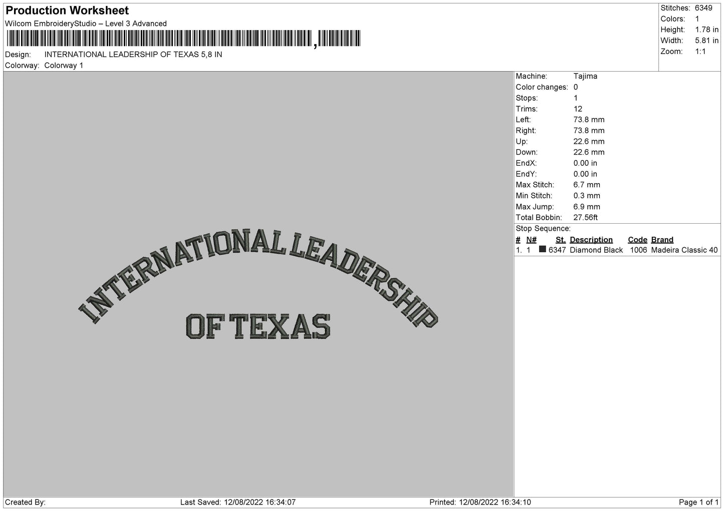 International Leadership Embroidery File 4 sizes
