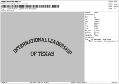 International Leadership Embroidery File 4 sizes