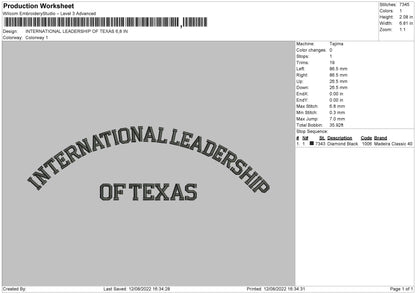 International Leadership Embroidery File 4 sizes
