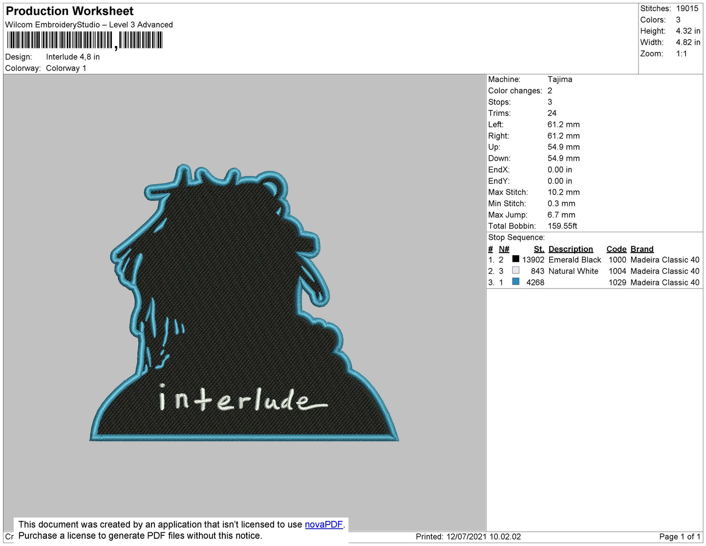 Interlude Embroidery File 4 size