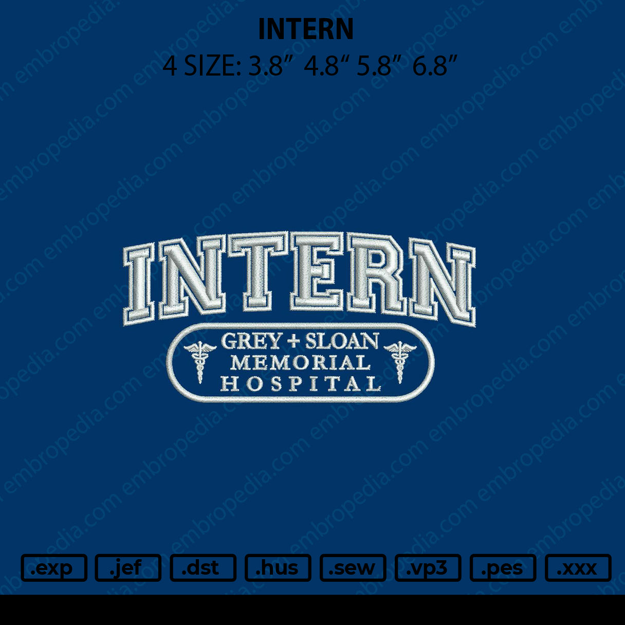 Intern Embroidery File 4 size