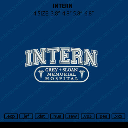 Intern Embroidery File 4 size