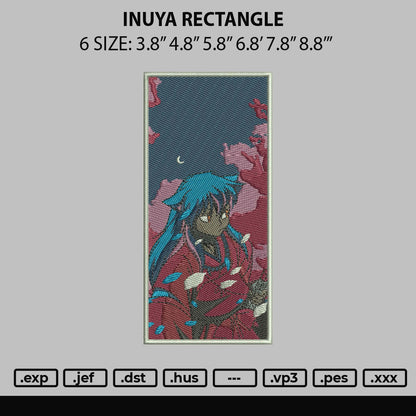 Inuya Rectangle Embroidery File 6 sizes