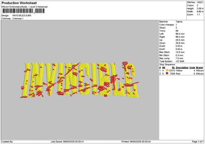 Inviciblestext Embroidery File 6 sizes