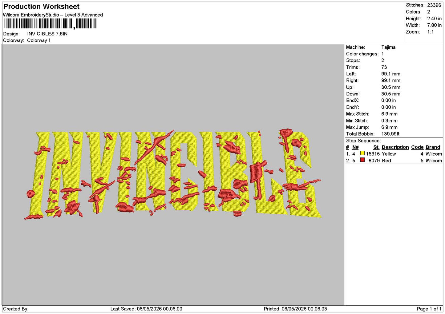 Inviciblestext Embroidery File 6 sizes