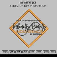 Infinitytext Embroidery File 6 sizes