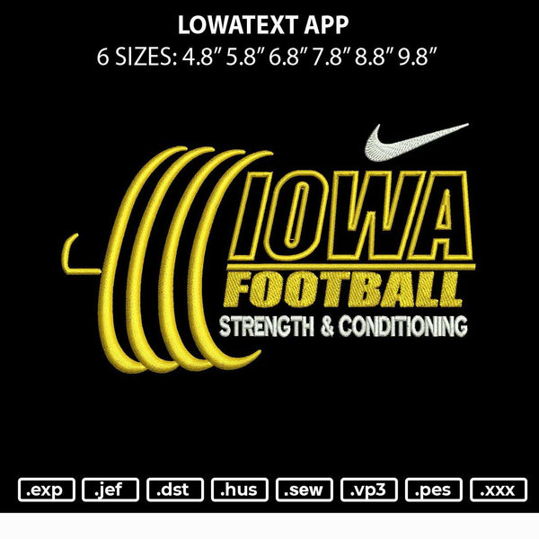 Lowatext App Embroidery File 6 sizes