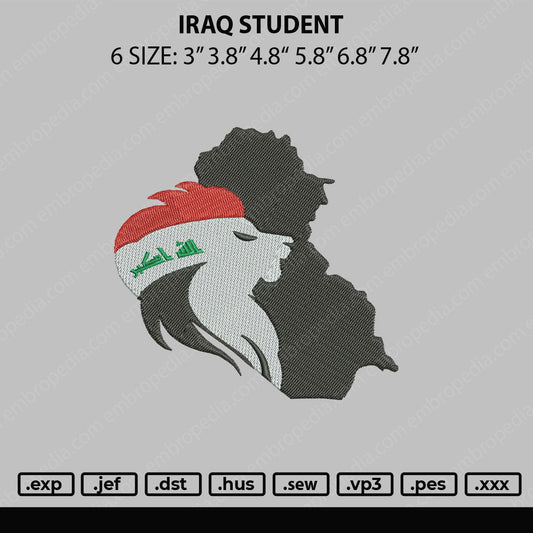 Iraq Student Embroidery File 5 sizes