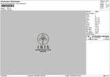 Iristext 001 Embroidery File 6 sizes