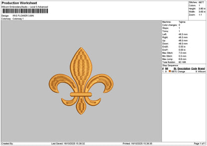 Logo  Flower 1610 Embroidery File 6 sizes