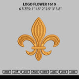 Logo  Flower 1610 Embroidery File 6 sizes