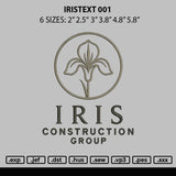 Iristext 001 Embroidery File 6 sizes