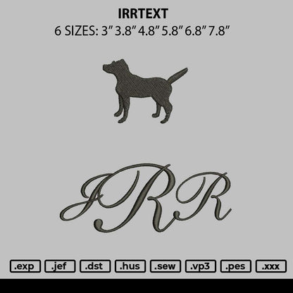 Irrtext Embroidery File 6 sizes