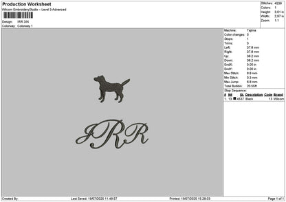 Irrtext Embroidery File 6 sizes