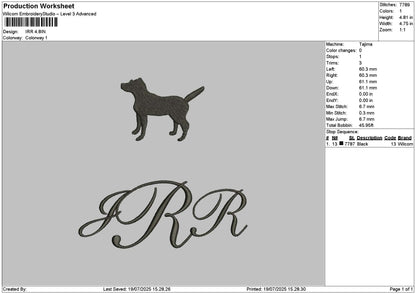 Irrtext Embroidery File 6 sizes