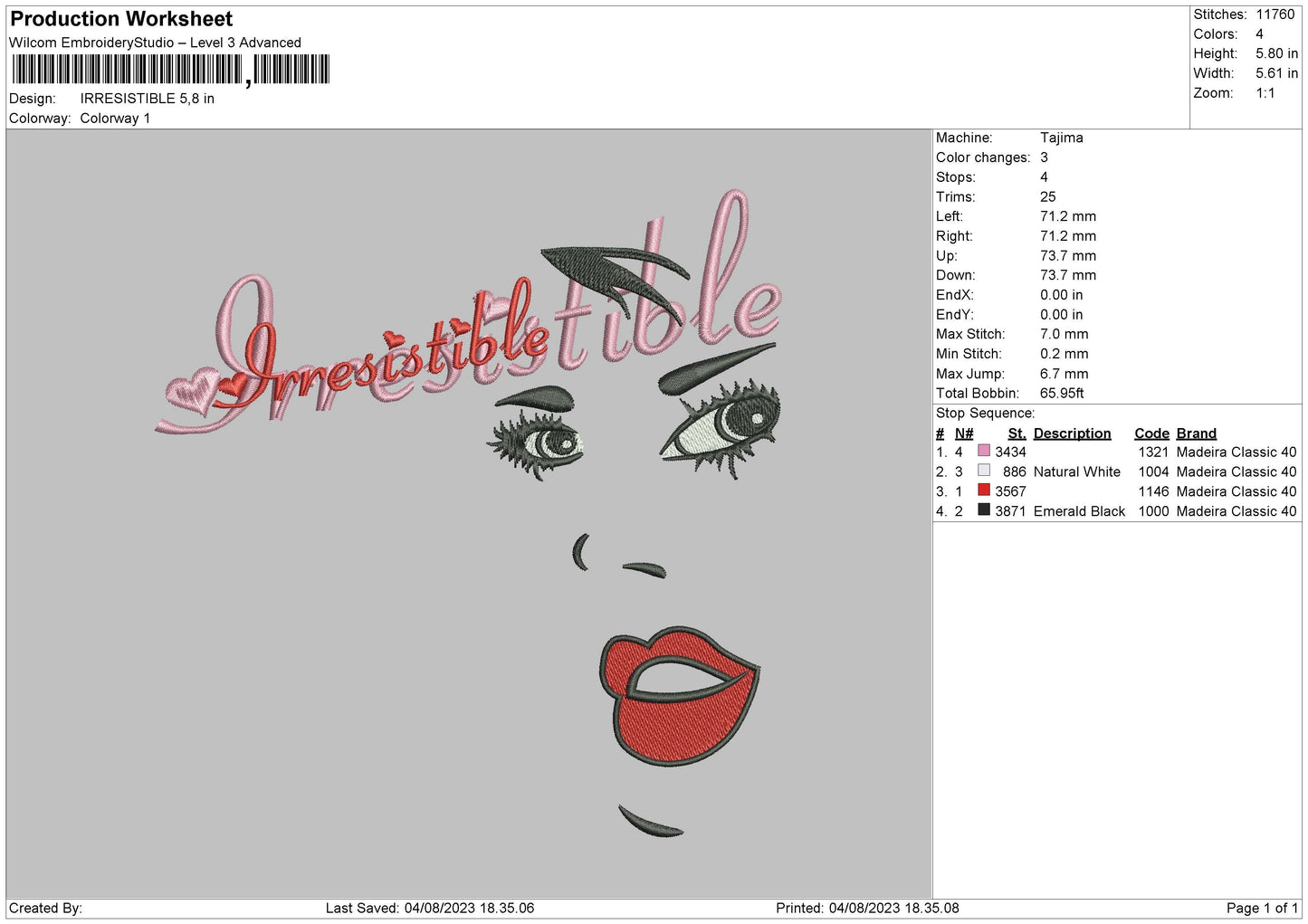 Irresistible Embroidery File 6 sizes
