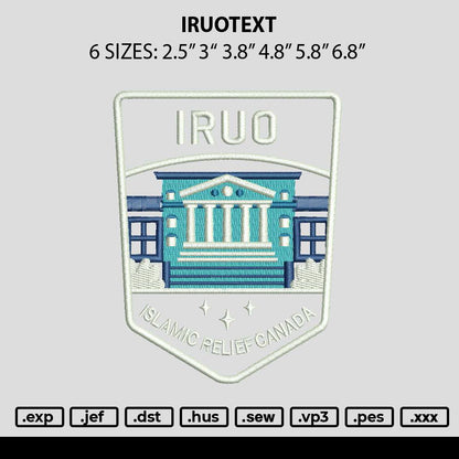 Iruotext Embroidery File 6 sizes