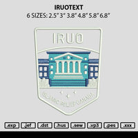 Iruotext Embroidery File 6 sizes