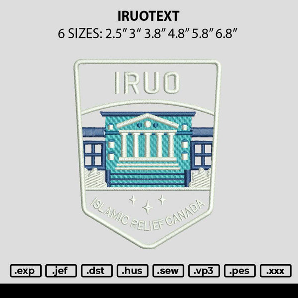 Iruotext Embroidery File 6 sizes
