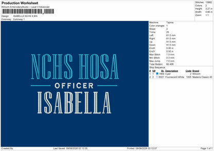 Isabella Embroidery Machine Design File 6 sizes