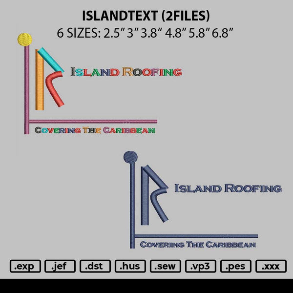 Islandtext Embroidery 2 Files