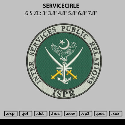 Servicecircle Embroidery File 6 sizes