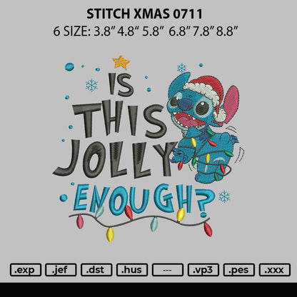 Stitch Xmas 0711 Embroidery File 6 sizes