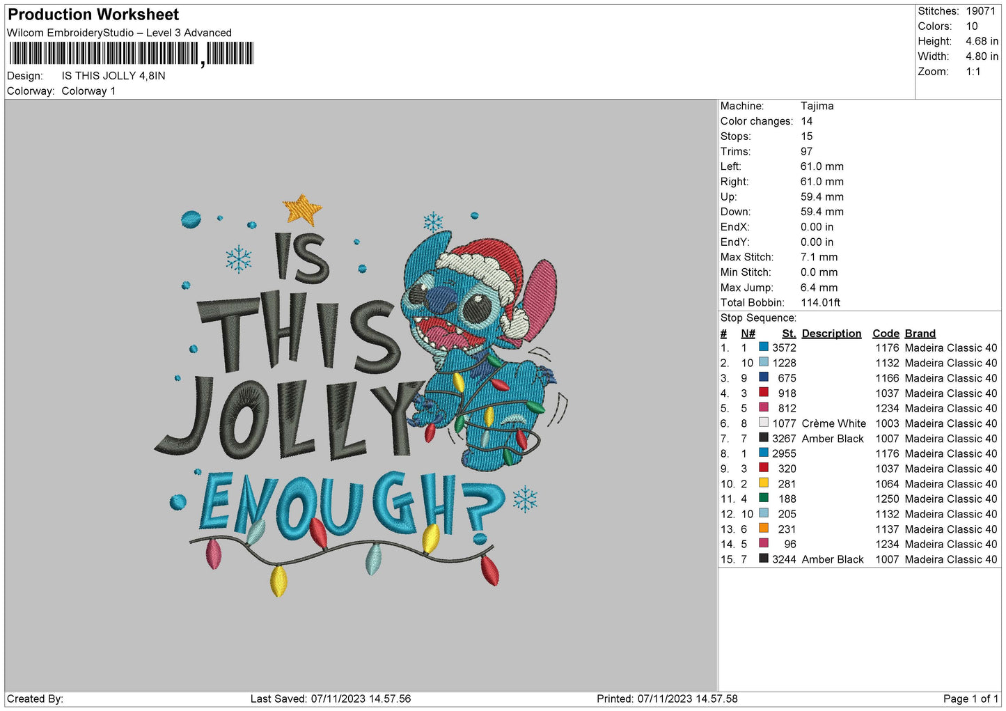 Stitch Xmas 0711 Embroidery File 6 sizes