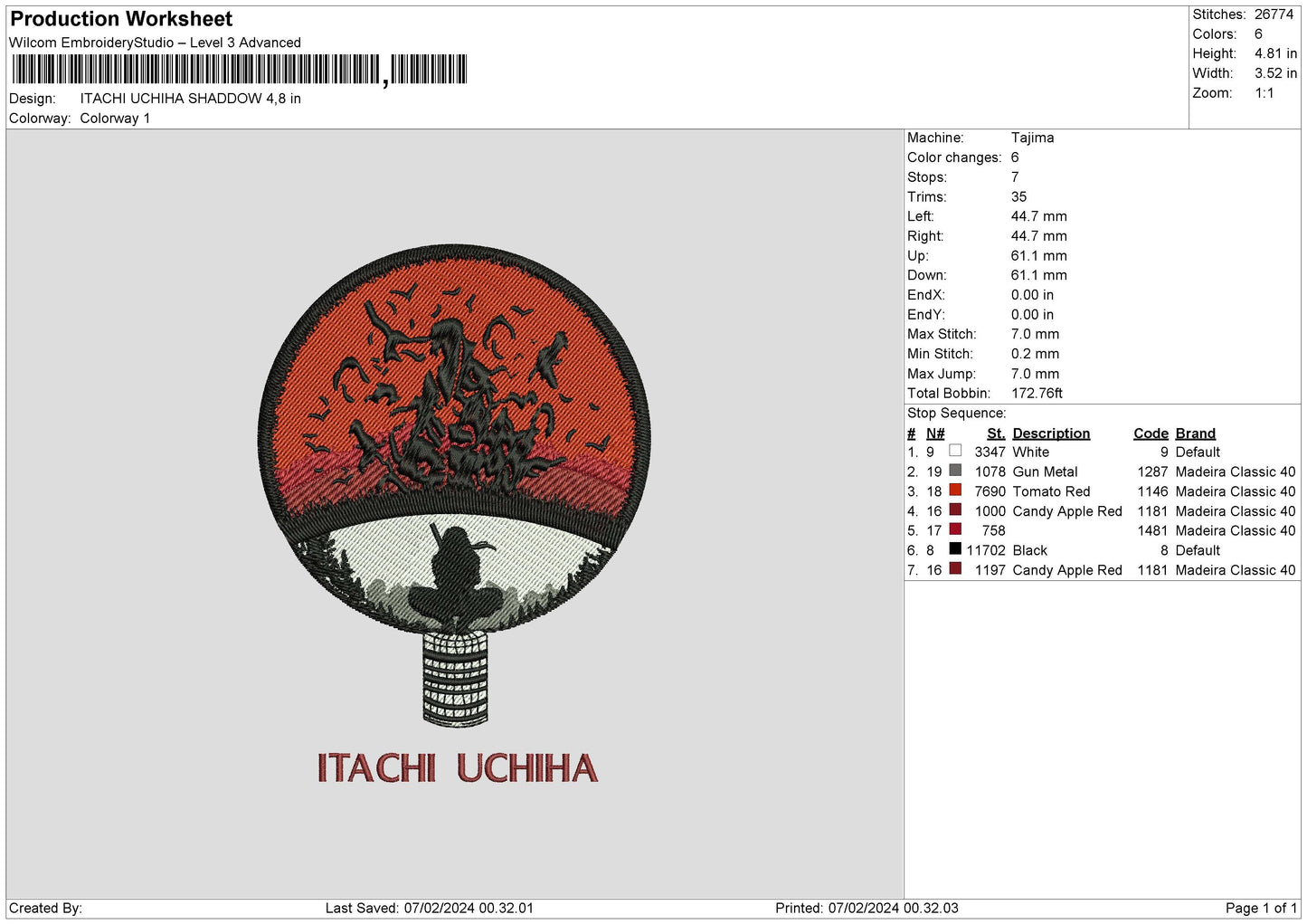 Itachicircle Embroidery File 6 sizes