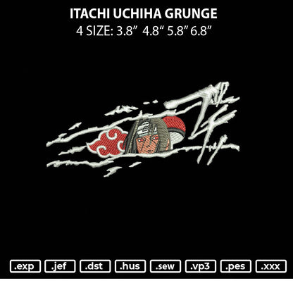 Itachi Uchiha Grunge Embroidery File 4 size