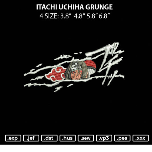 Itachi Uchiha Grunge Embroidery File 4 size