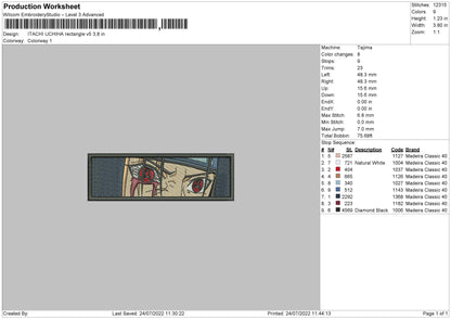Itachi Uciha Rectangle V5 Embroidery File 4 sizes