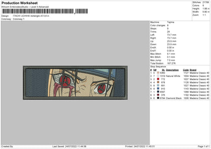 Itachi Uciha Rectangle V5 Embroidery File 4 sizes