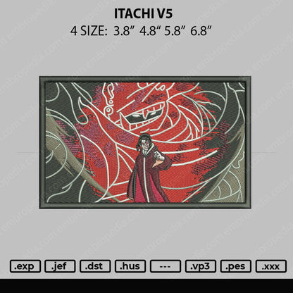 Itachi V5 Embroidery File 4 size