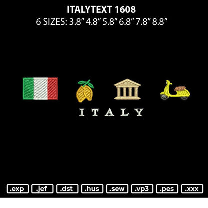 Italytext 1608 Embroidery File 6 sizes