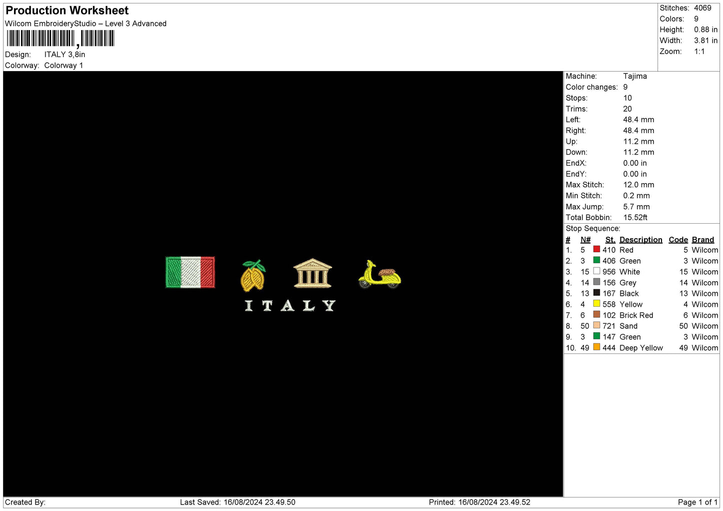 Italytext 1608 Embroidery File 6 sizes