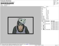 Itachi Mask Embroidery File 4 size