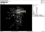 Itguytext Embroidery File 6 sizes