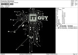 Itguytext Embroidery File 6 sizes