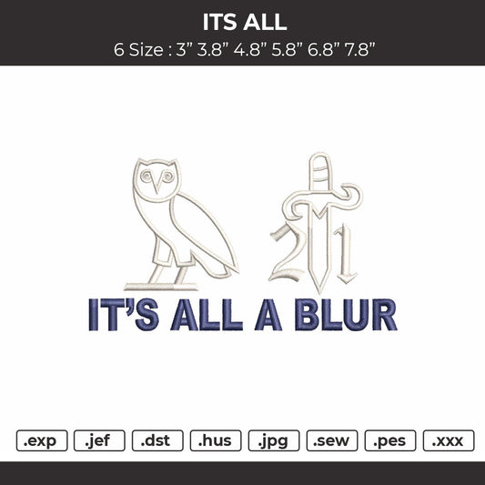 Its All Embroidery File 6 sizes