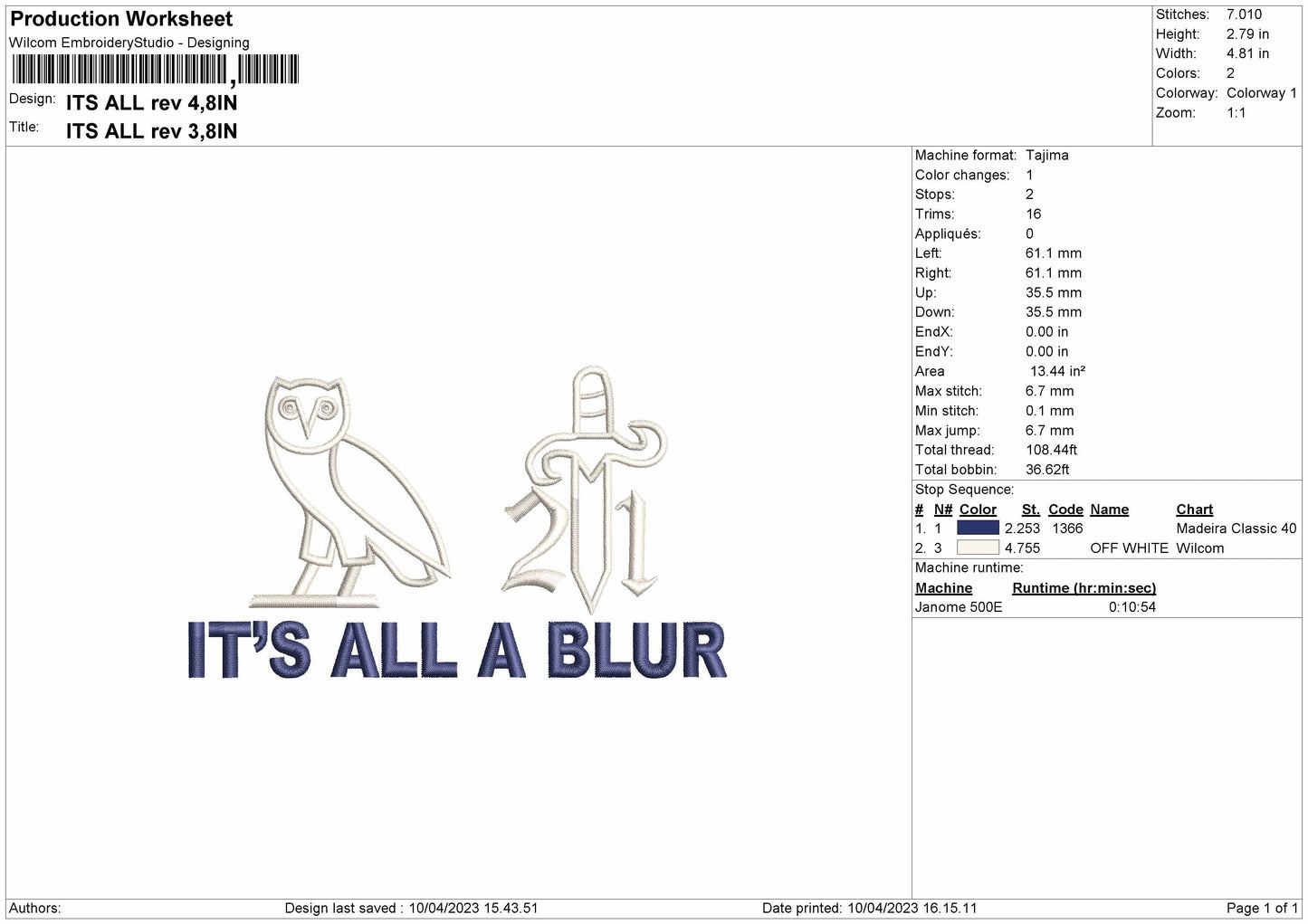 Its All Embroidery File 6 sizes