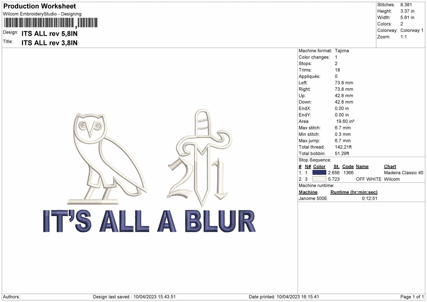 Its All Embroidery File 6 sizes