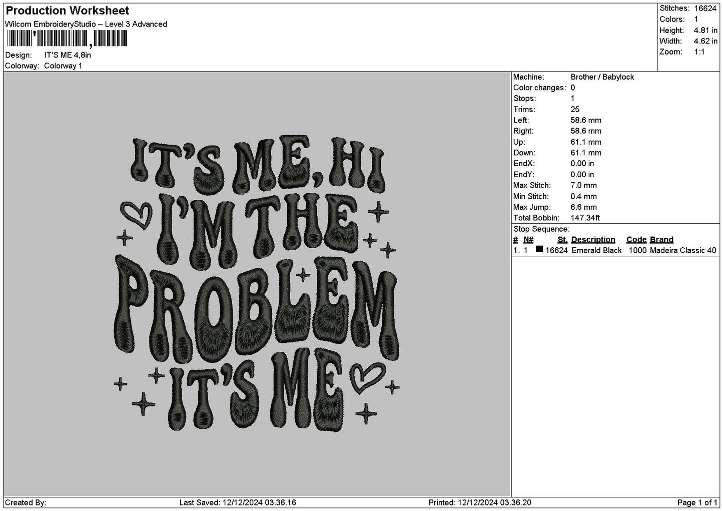 Itsmetext 02 Embroidery File 6 sizes