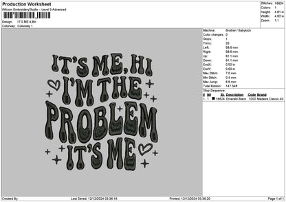 Itsmetext 02 Embroidery File 6 sizes