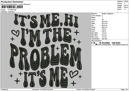 Itsmetext 02 Embroidery File 6 sizes
