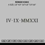 Roman V2803 Embroidery File 6 sizes