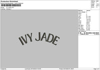 Ivytext 02 Embroidery File 6 sizes