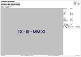 Roman 2601 Embroidery File 6 sizes