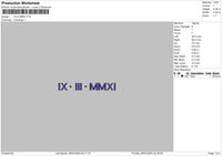 Roman 2601 Embroidery File 6 sizes